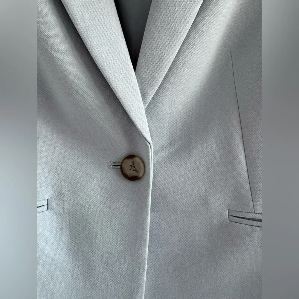 Talbots Italian luxe double cloth single button baby blue blazer size 2 - Picture 4 of 13